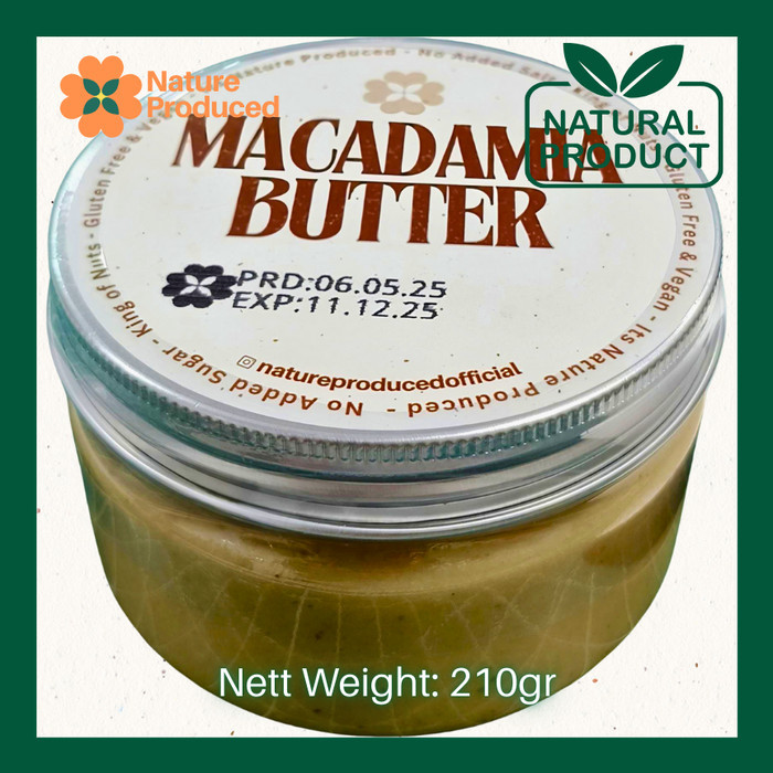 

[Nature Produced] Macadamia Butter Selai Kacang Makadamia Alami 210gr – Tanpa Gula, Sehat & Lezat