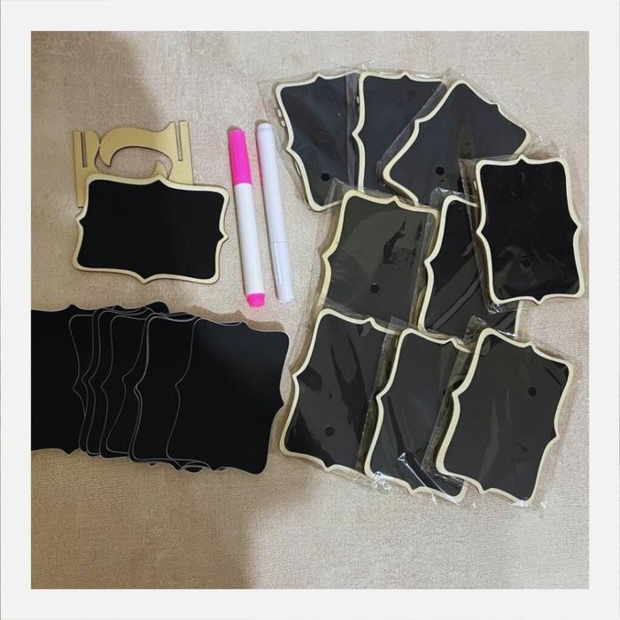 

Promo [10pc] Mini Blackboard ChalkBoard With Sticker Labels Papan Tulis Kecil Blackboard Label Menu Cafe terlaris