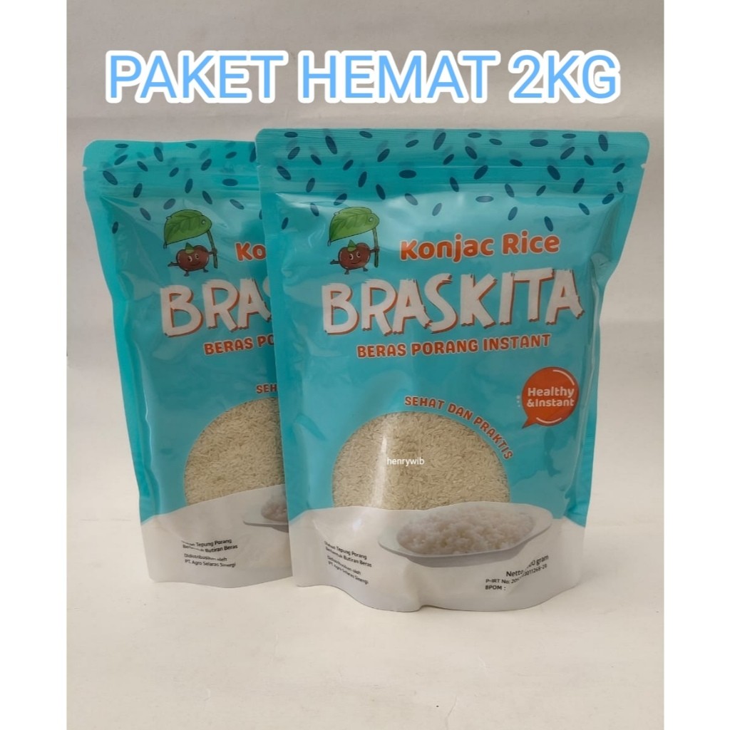

Beras porang Braskita 2 Kg Sehat Instan