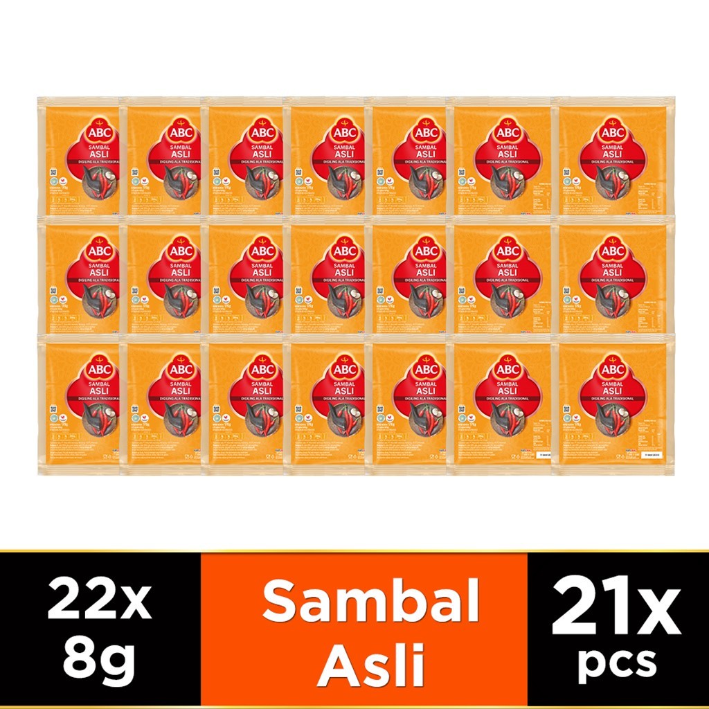 

ABC Saus Sambal Asli 22 x 8 g - Multi Pack 21 pcs