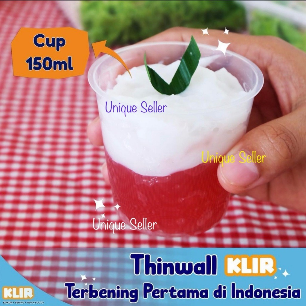[Isi25] Thinwall Cup Puding 150 ml Tutup Pisah KLIR / Thinwall Sauce Cup 150 ml / Tempat Saos Bumbu 