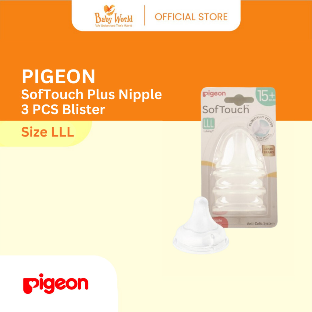 PIGEON SOFTOUCH PLUS NIPPLE 3PCS BLISTER LLL