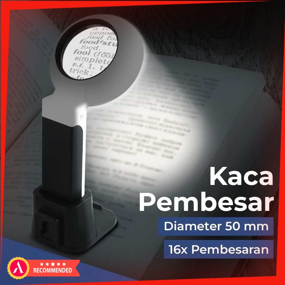 

NOF Kaca Pembesar Magnifying Lup with 12 LED 50mm 16X - TH-7020A