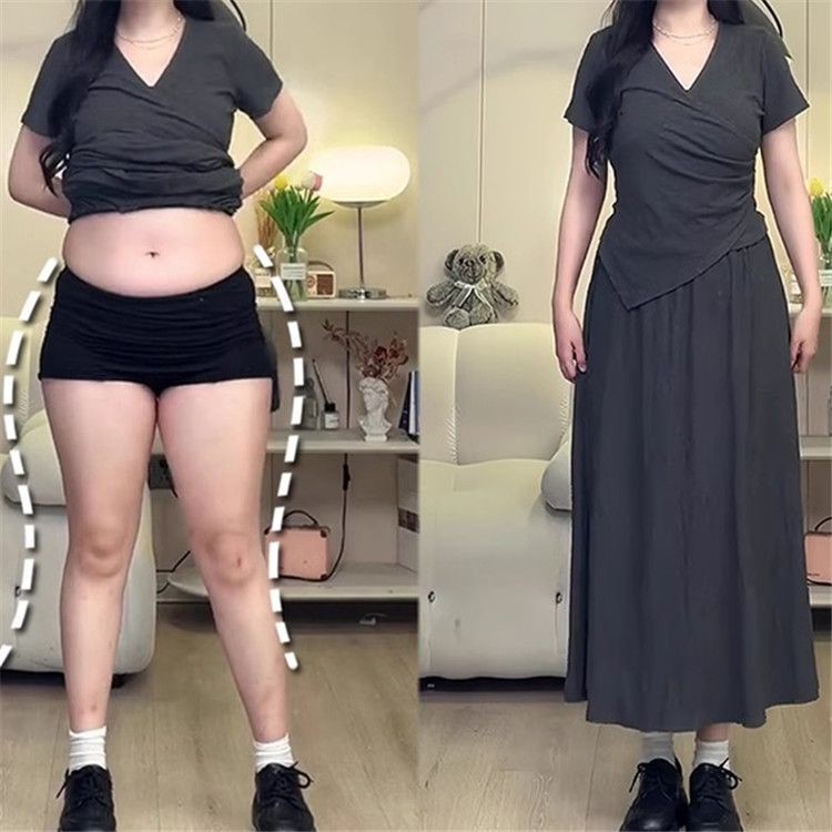 Aroana Dress Setelan Wanita Jumbo Ld140 160  Korean Style Lengan Pendek Atasan + Rok Panjang