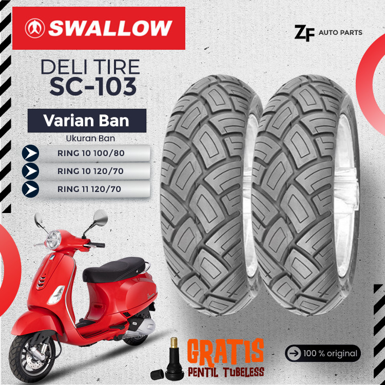 BAN MOTOR VESPA SWALLOW RING 11 DAN RING 10 SC103 TUBLES