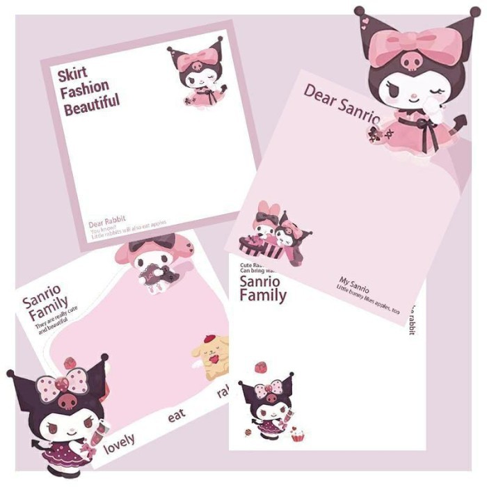 

Sticky Notes Kuromi Sanrio Melody Sekolah Catatan Post It Note Notepad Tempel Anak