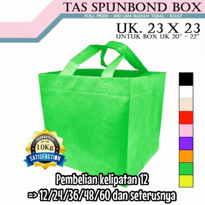 

Best Seller- Tas Spunbond Box Kue Kotak Nasi Kantong Cake Hampers 20 25 30 kuat teb - Box 23 / 12 pcs
