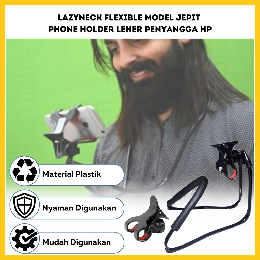 Lazyneck Flexible Model Jepit / Phone Holder Leher Penahan Handphone Penyangga HP Penjepit Jepitan N