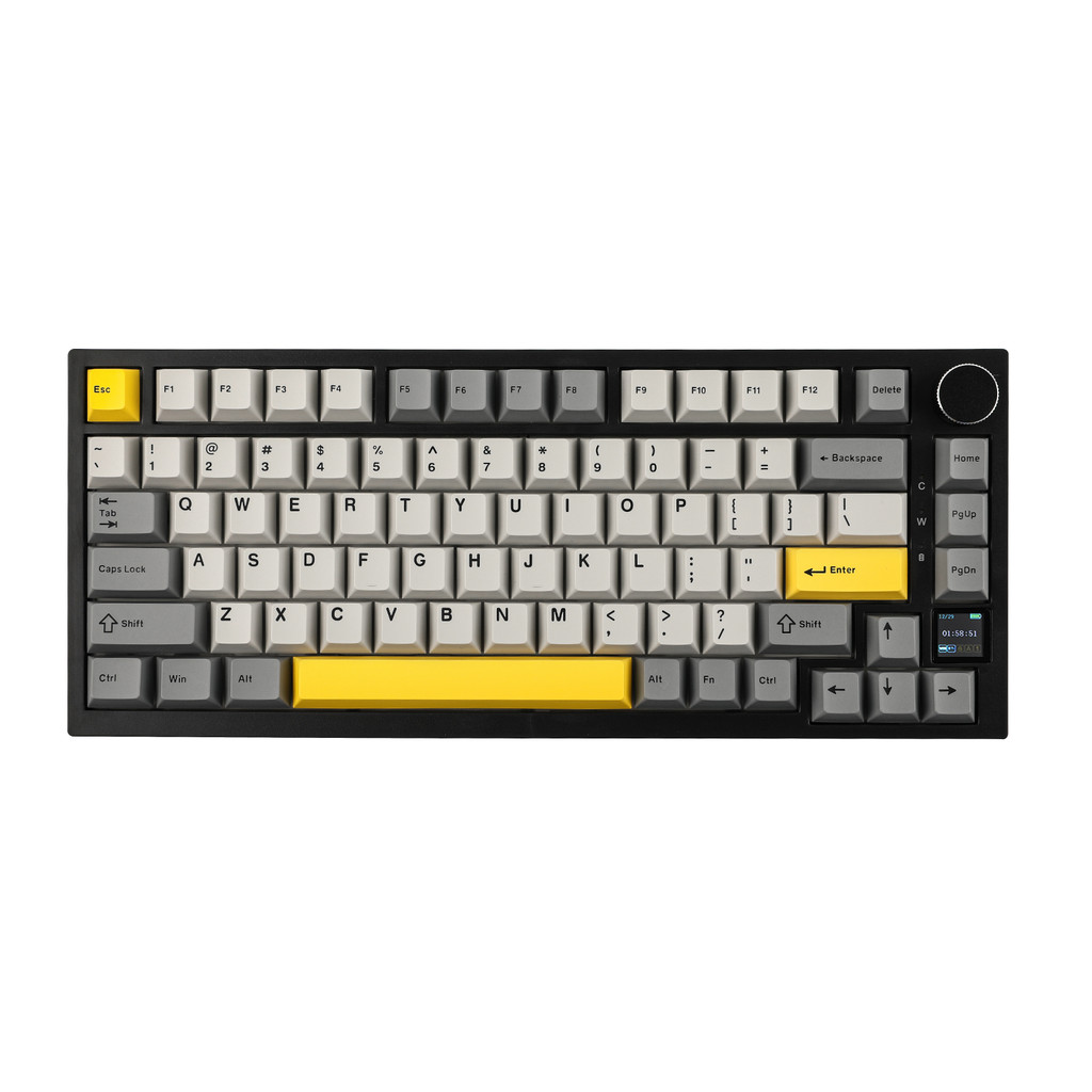 

Ajazz AK820 Pro 75% Gasket-mounted Bluetooth 5.1/2.4G Wireless/Type-C Wired Mechanical Keyboard with TFT Screen for Mac/Win
