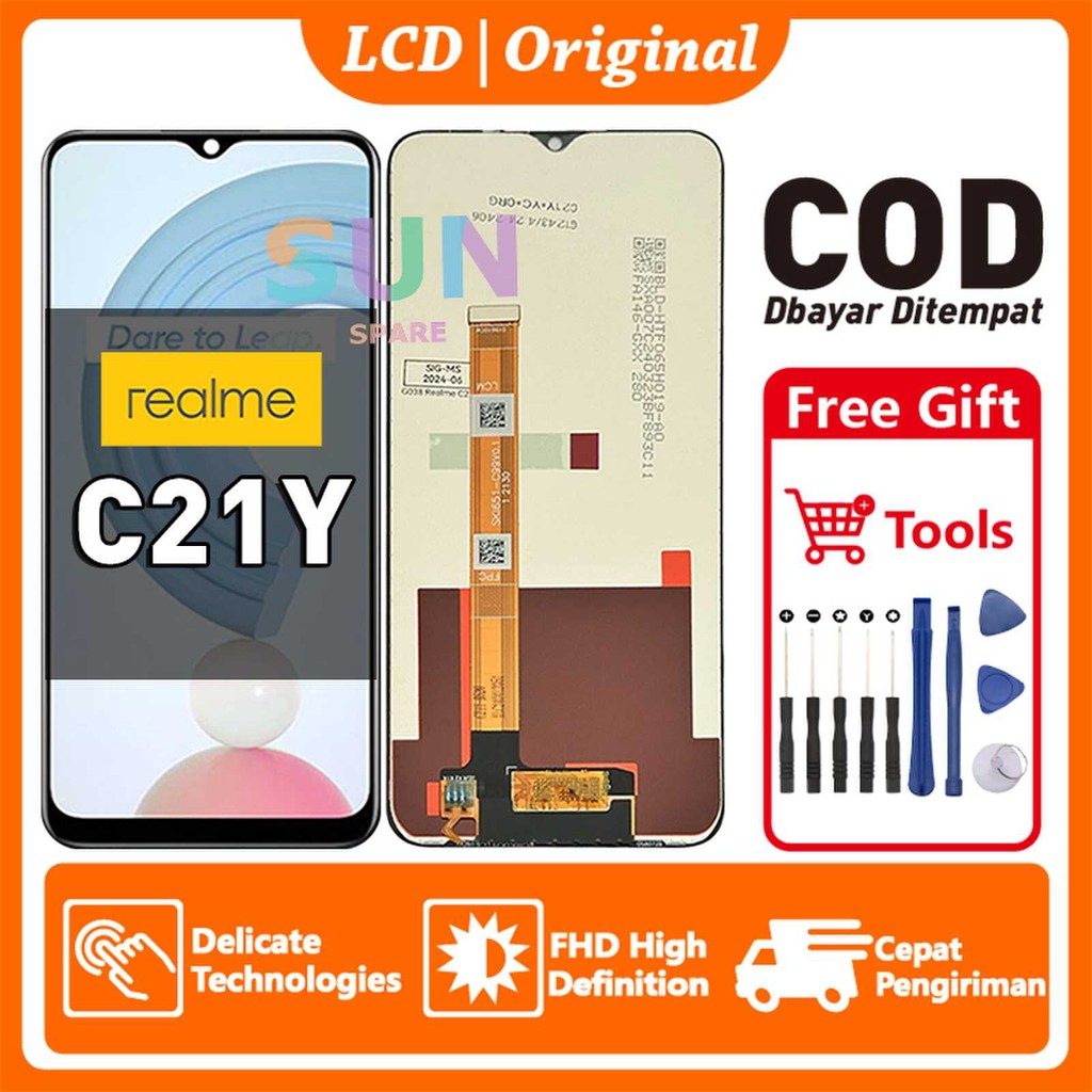 LCD Realme C21Y Original Asli Ori hp Touchscreen FHD Definition Kualitas Terbaik COD