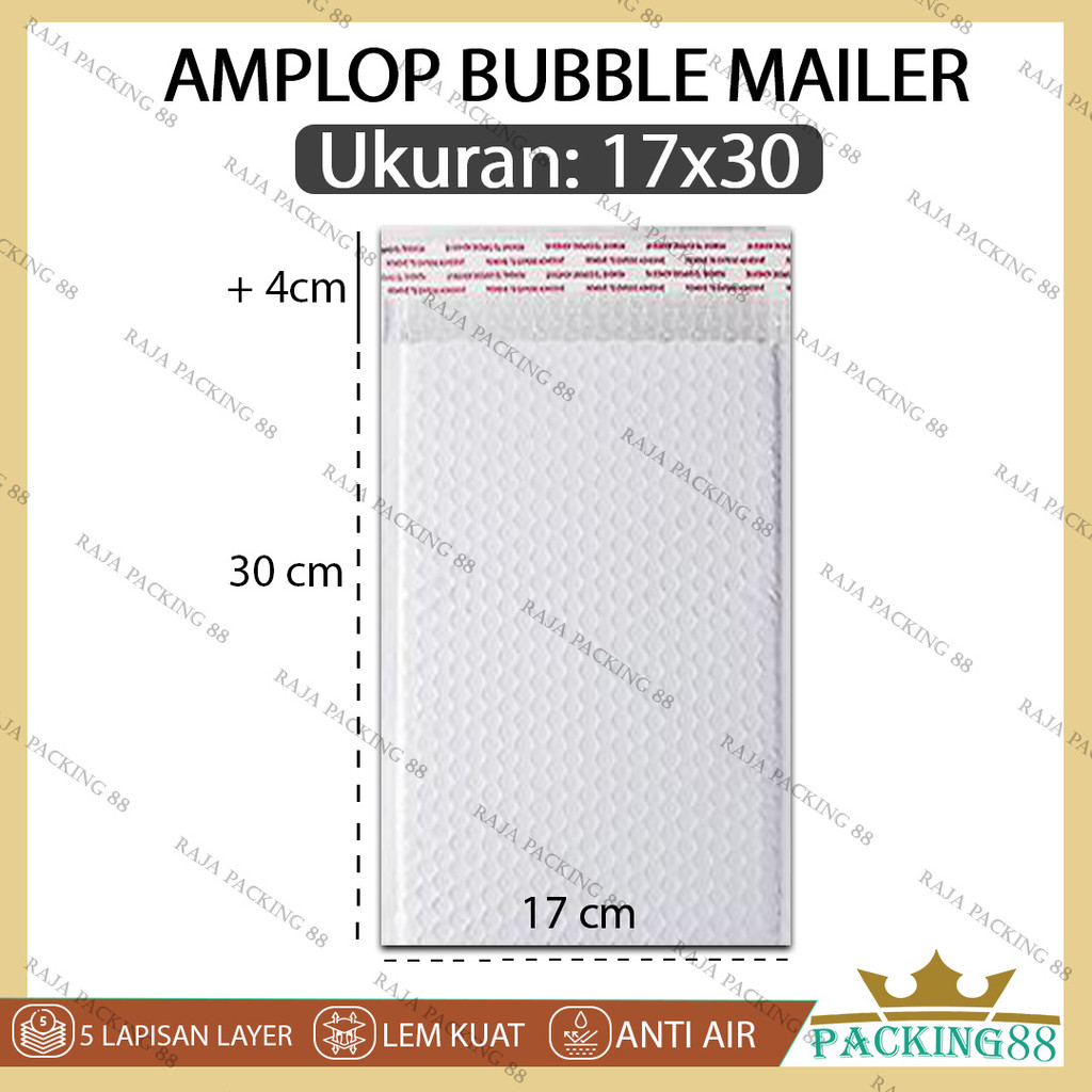 

Kantong Plastik Packing Bubble Mailer 17X30 Amplop Polymailer 5 Lapis Putih WHITE Bungkus Paket Usaha Online Shop Premium