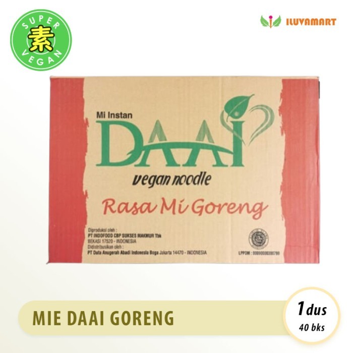 

DAAI Soto / Mi Goreng /DUS 40 bks per karton Mie Instant Vegan [GROSIR - MI GORENG