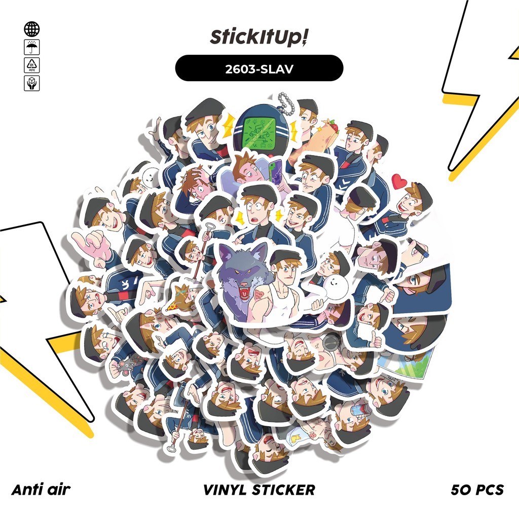 

COD✨ 50 Pcs Stiker Pack FUNNY CHARACTER SLAVI IS BACK Lucu Aesthetic Vynil Waterproof untuk Freebies Sticker Buku Journal Casing HP Laptop