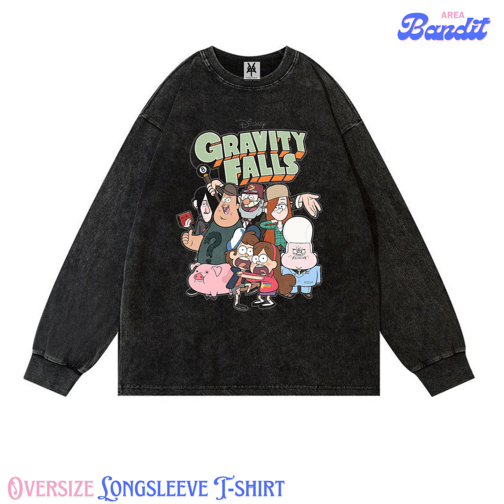 Bandit Area "gravity falls" Oversize Longsleeve T-shirt Vintage tee
