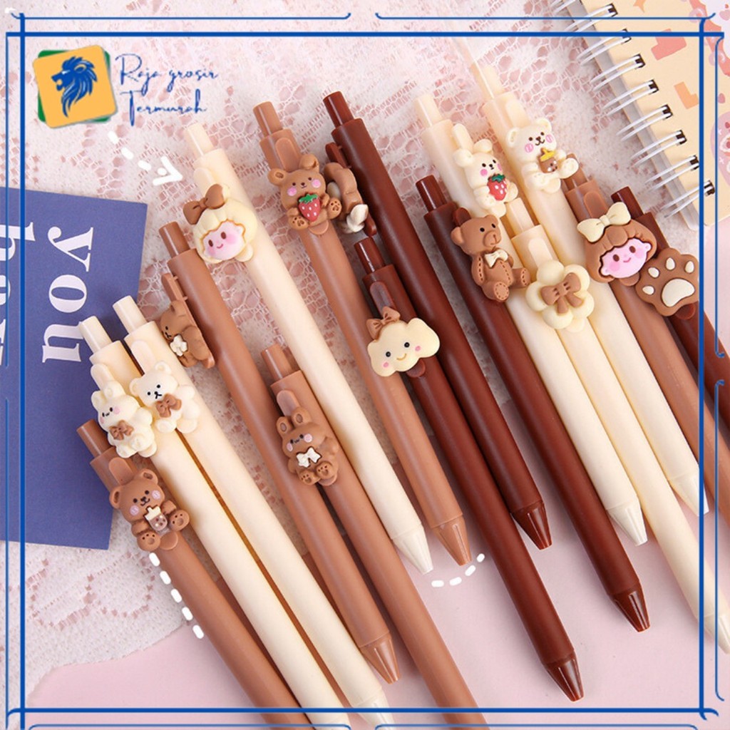 

Pena Karakter Bear Pita Lucu Pulpen Cetekan Tinta Gel Cair Motif Beruang Unik Alat Tulis Kantor Sekolah Stationary Murah Import - pedagangonline017