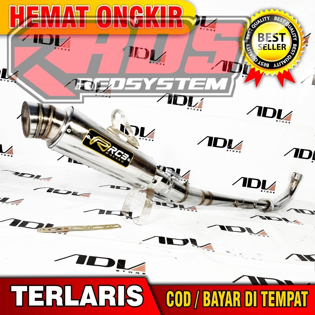 KNALPOT RACING RCB CROM BASS JUPITER Z Z1 VEGA R ZR SUPRA X FIT 110 SMASH SHOGUN ASTREA GRAND C70 RE