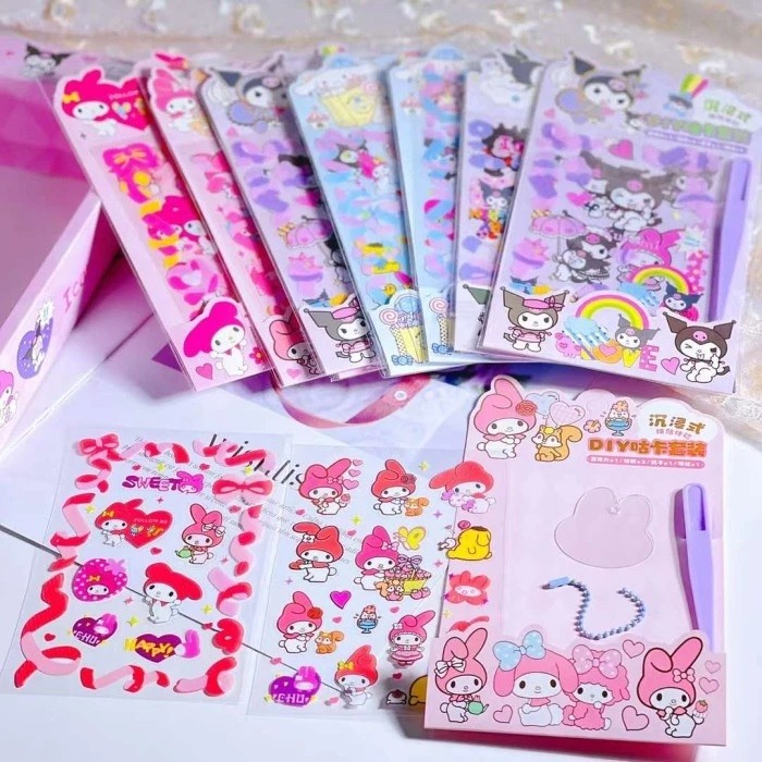 

Sticker Kuromi My Melody Stiker Sanrio Lucu untuk DIY Gantungan Kunci Murah Mainan Anak DIY Keychain