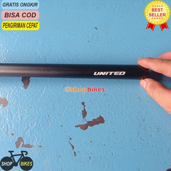 SHOPBIKES stang sepeda mtb fixie LURUS handlebar flatbar 25.4 UNITED alloy 580mm
