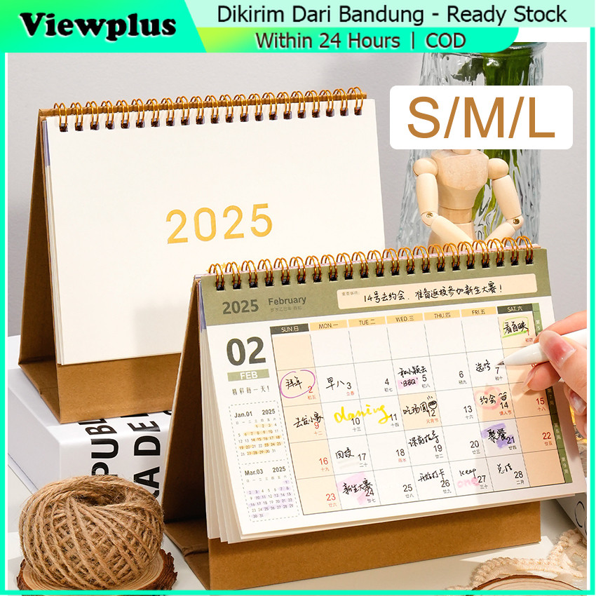 

Designall Kalender Meja 2025 Aesthetic Planner / Kalender Duduk Spiral FM