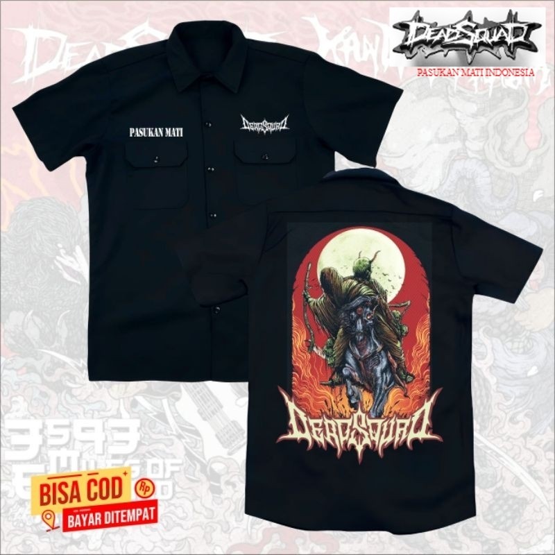 kemeja WORKSHIRT band DEADSQUAD logo new original distro | kemeja pendek band metal DEADSQUAD distro