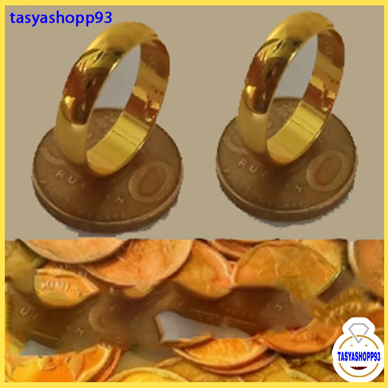 promo terlaris....cincin couple polos emas mudah 24k kadar 17,7 free surat