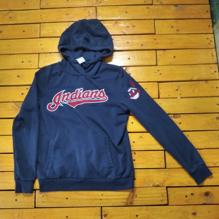 hoodie second original MLB Indians - Navy Blue, M