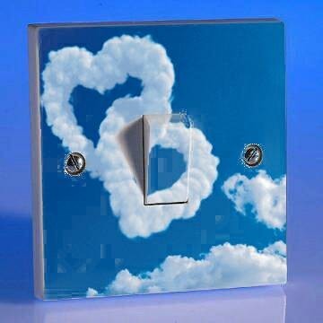 Stiker Sticker Tombol Lampu Saklar Lampu (Awan Love)