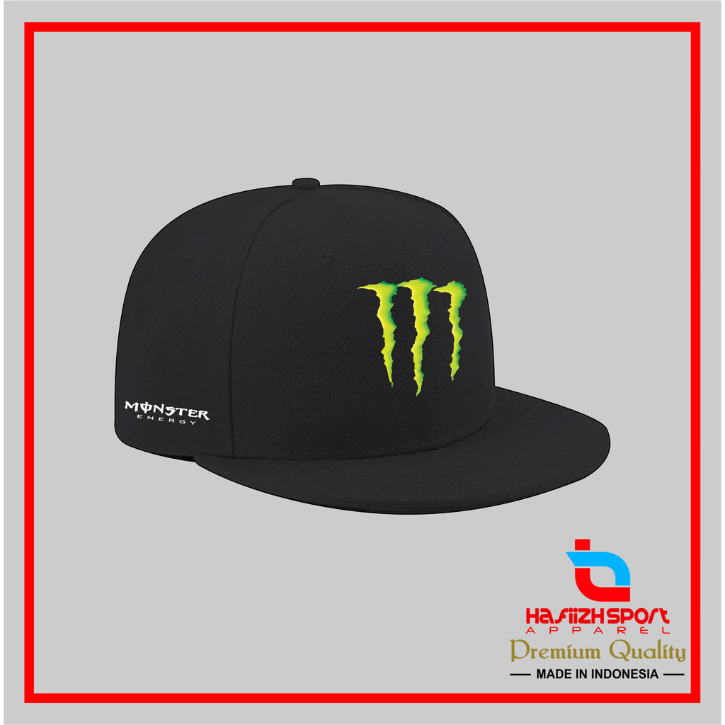 TOPI SNAP MONSTER ENERGI / TOPI SNAPBACK MONSTER ENERGI SABLON PREMIUM BISA COD