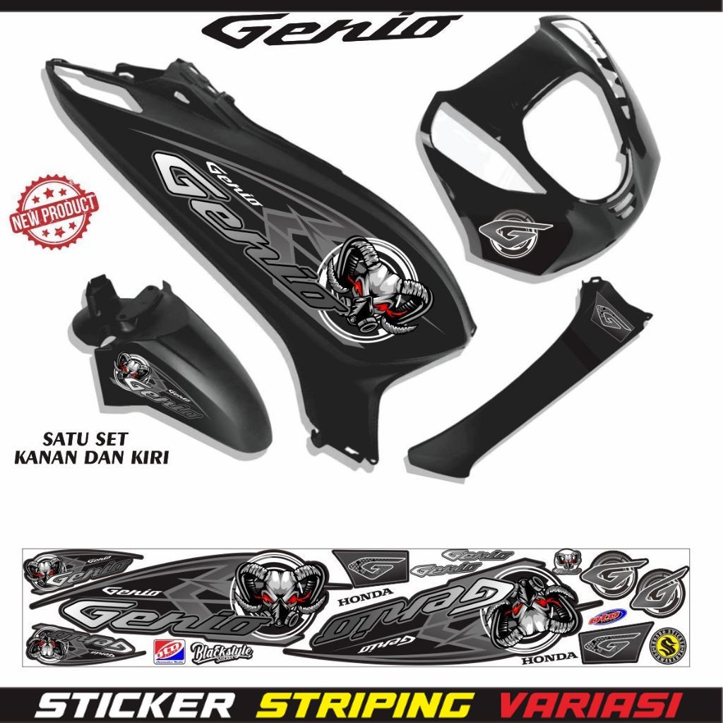 STIKER MOTOR STRIPING MOTIF ELEGAN TERLARIS MOTOR HONDA GENIO STIKER STIKER