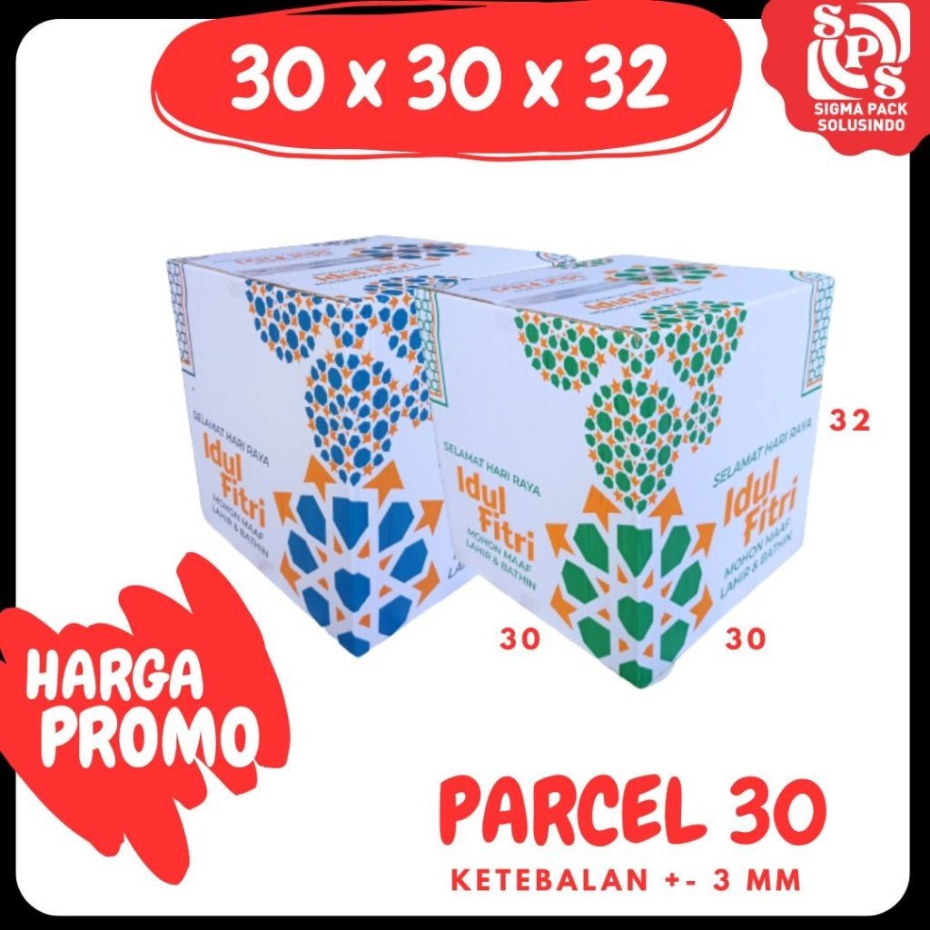 

Kardus Parcel JUMBO 30x30x32 Box Ied Mubarok Dus Idul Fitri Lebaran Packing Kotak Kemasan Karton MEDIAKIT