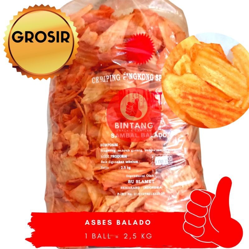 

Singkong asbes Balado 1 Ball / grosir snack