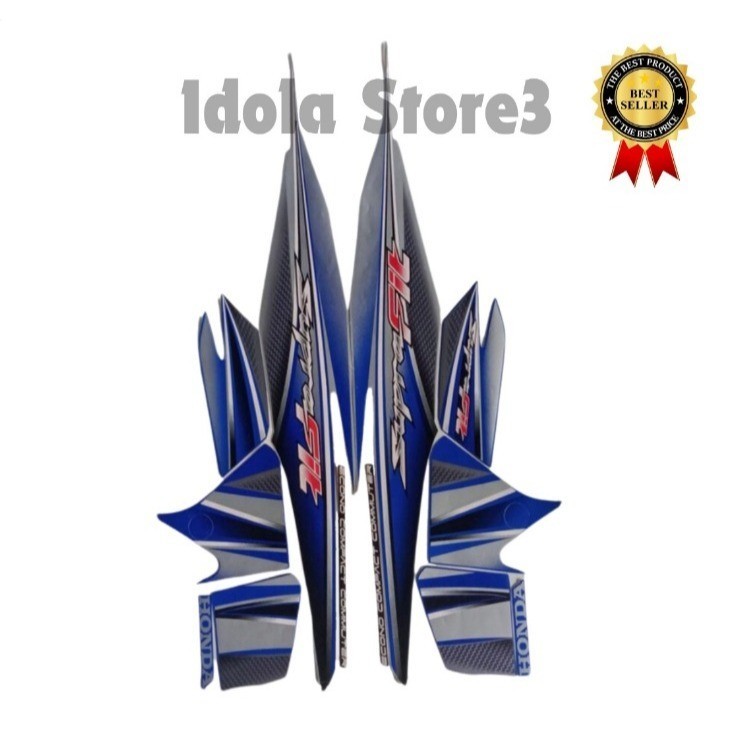 STIKER STRIPING HONDA SUPRA FIT 2006 BIRU LIS BODY STIKER SUPRA FIT 2006 TERBAIK