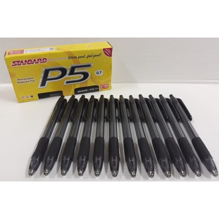 

[New Arrival] Ballpoint Standard P5 0,7 Hitam (Pack 12 Pcs)