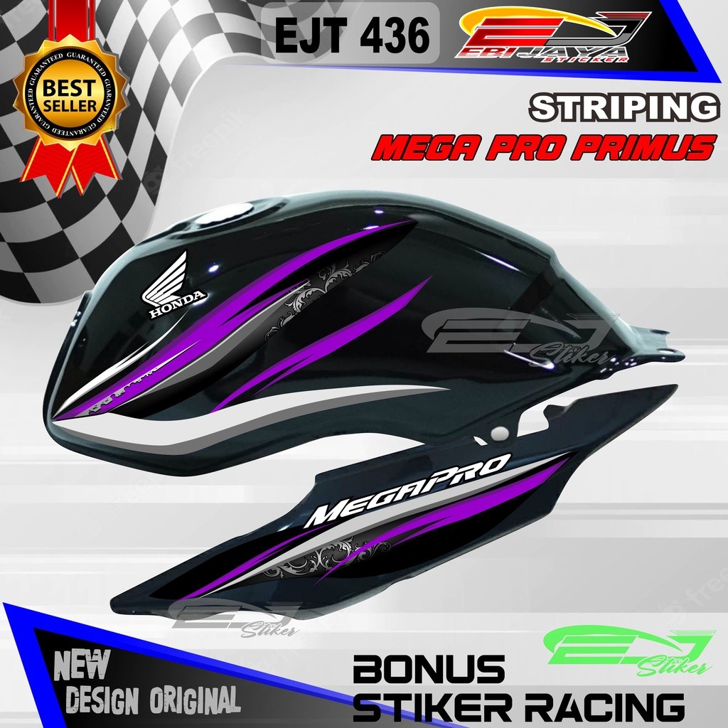 Striping Modifikasi Megapro Primus Hologram Stiker Variasi Motor Megapro Primus Lis Body Megapro Str