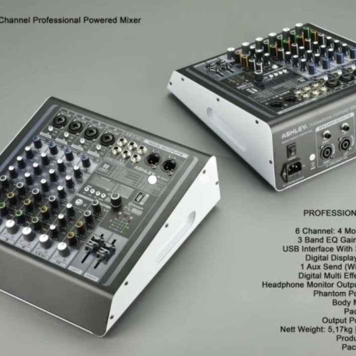 POWER MIXER 6 CHANNEL ASHLEY M-6000/M6000 PROFESSIONAL POWER MIXER
