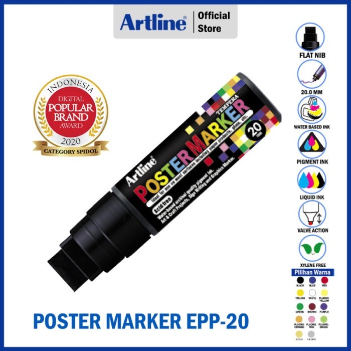 

[New Arrival] SPIDOL ARTLINE POSTER MARKER 20MM EPP-20 - White