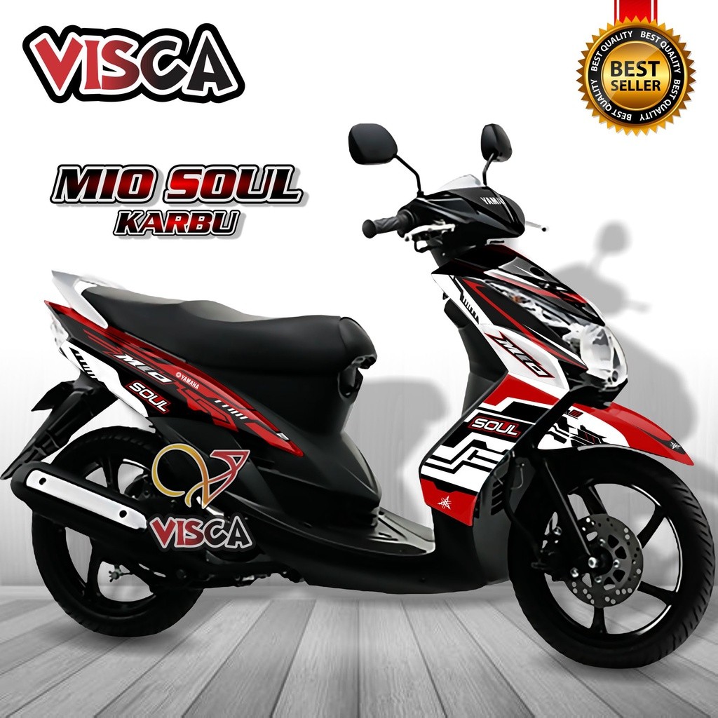 Decal Mio Soul Karbu Full Body Stiker Mio Soul Karbu Variasi Keren Striping Mio Soul Karbu Variasi D