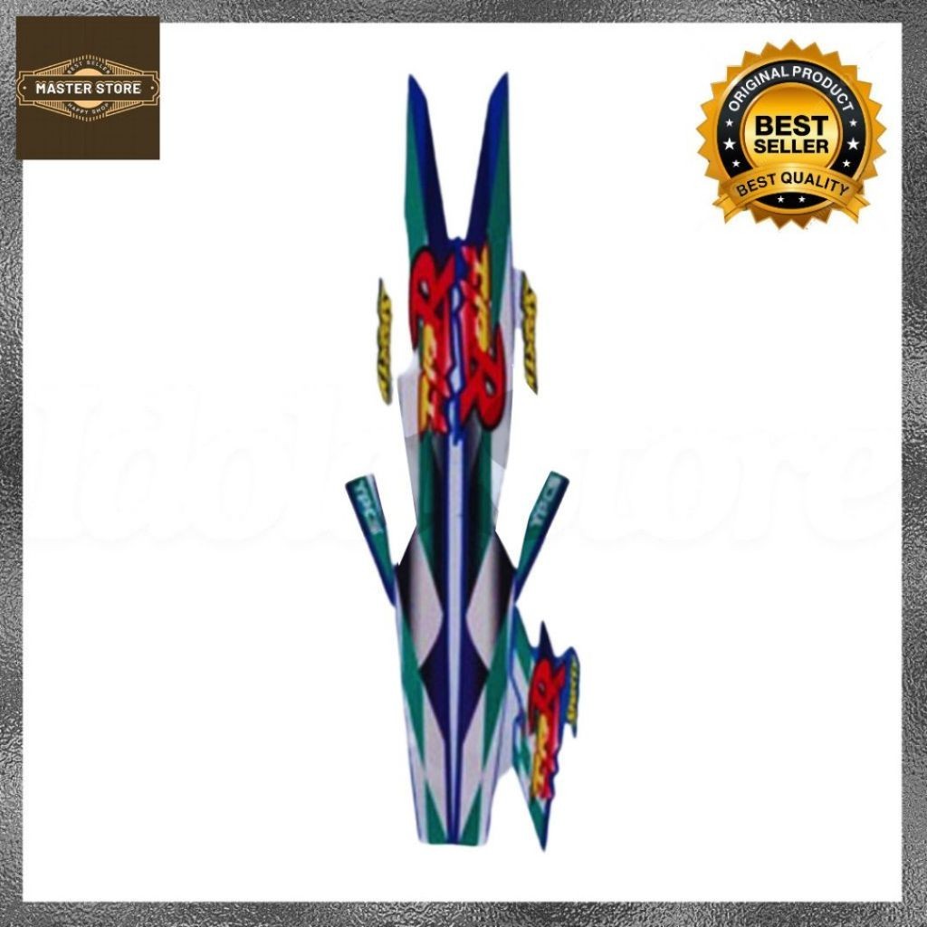Stiker Striping Yamaha F1ZR 1998 Putih Hijau  List Body Stiker Standar F1ZR 1998 Terbaik