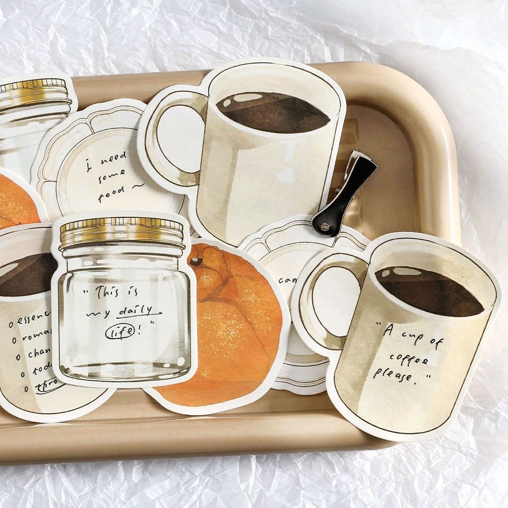 

30 pcs coffee mug fruit shape Small Cute Sticky Notes Personalized Sticky Notes Cute Office Supplies Fun School Supplies