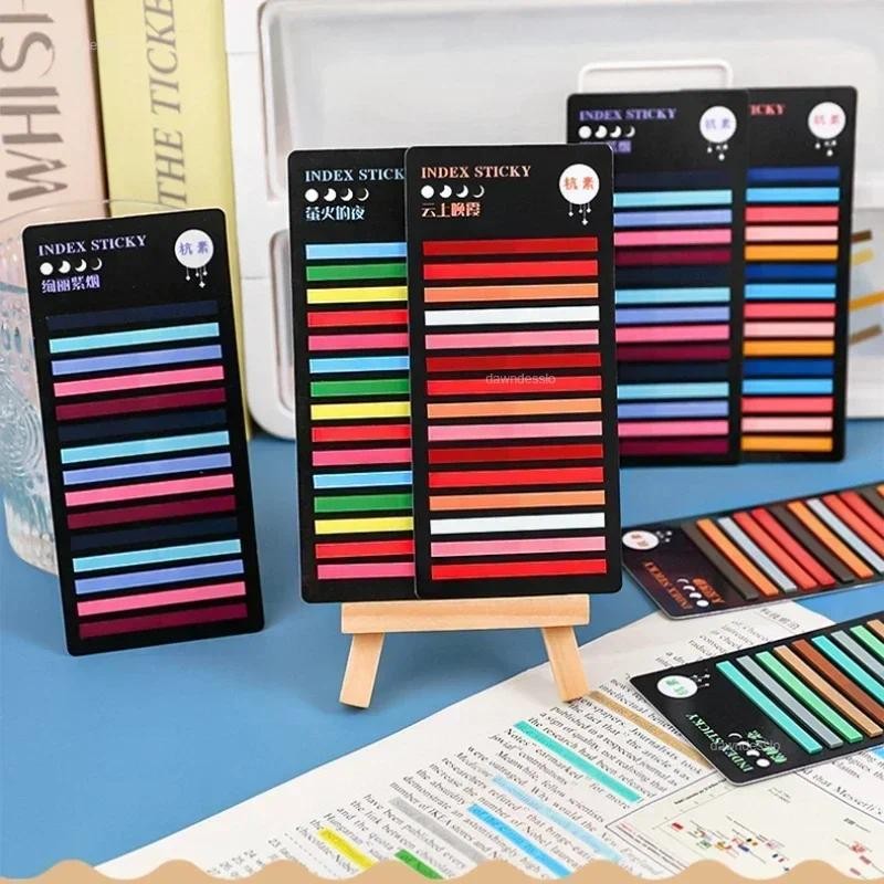

300 Sheets Color Stickers Transparent Fluorescent Index Tabs Flags Sticky Note Page Bookmark School Office Supplies Stationery