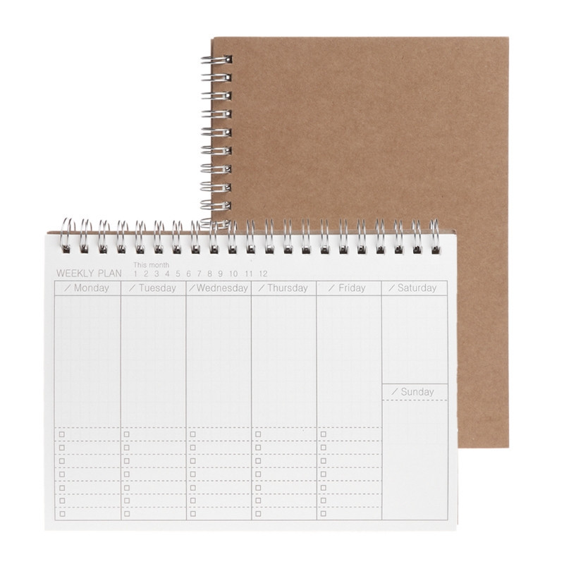 

Planner Book Monthly Weekly Daily Agenda Schedule Blank Diary DIY Study Notebook Eco-friendly Paper Stationery School Supplies