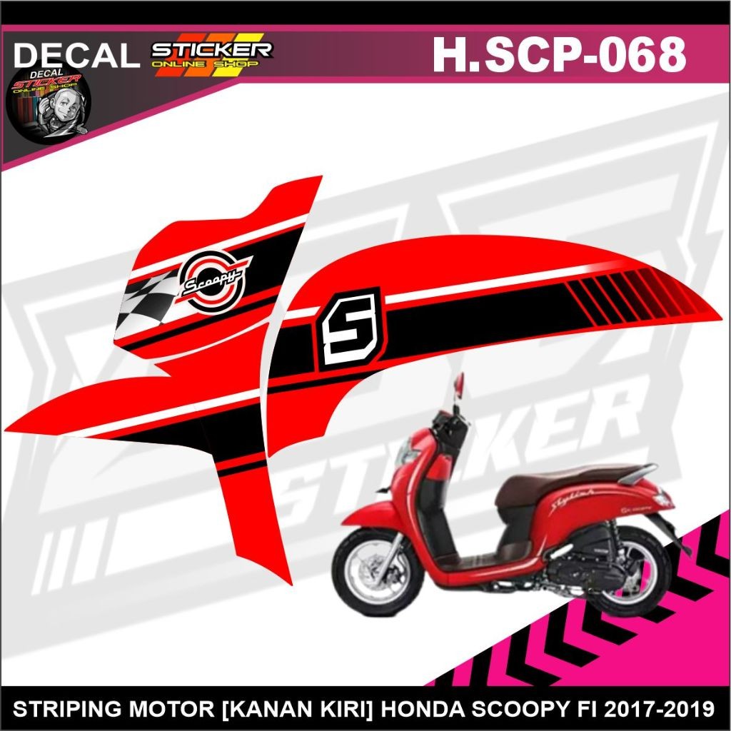 STIKER MOTOR HONDA SCOOPY 2017-2019 FI | DECAL STRIPING REQUEST CUSTOM VARIASI KEREN