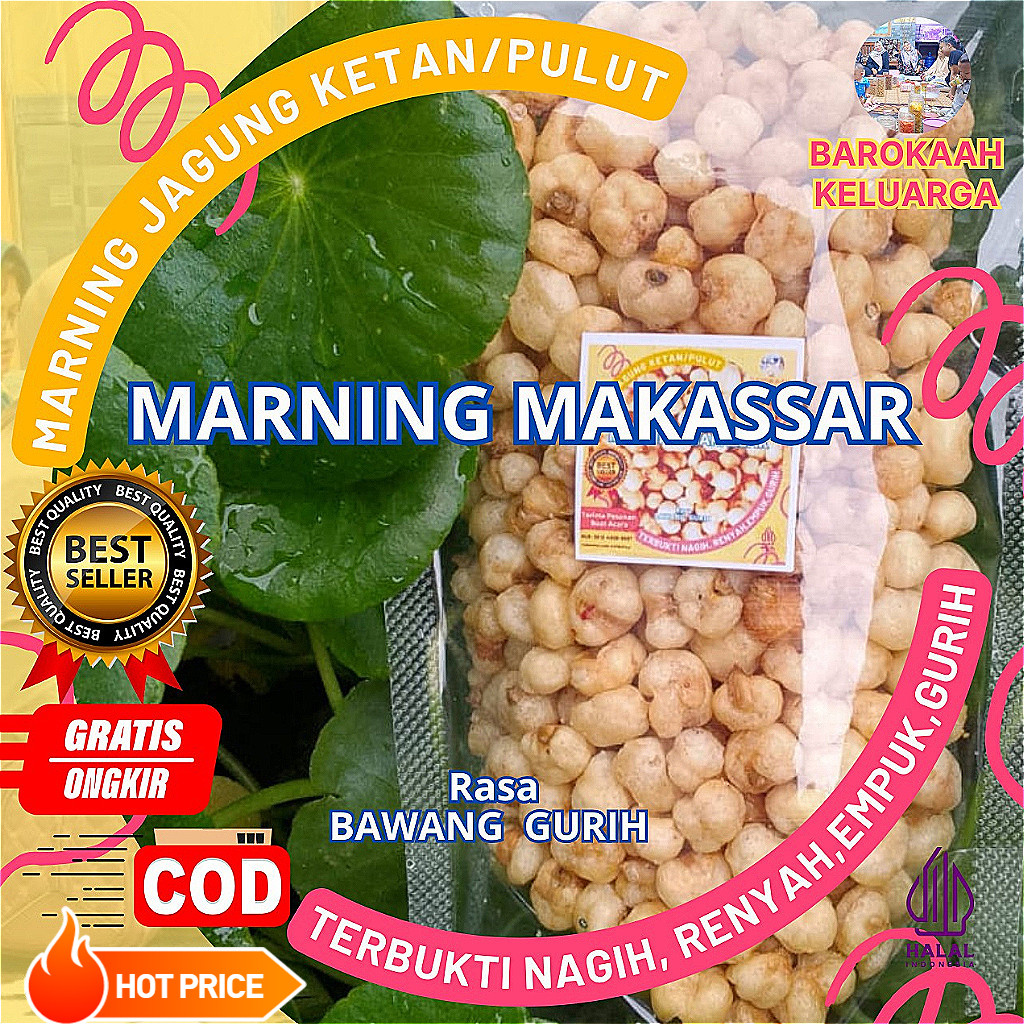 

JAJAN MARNING JAGUNG SULTAN/CAMILAN MARNING JAGUNG KETAN /SNACK MARNING JAGUNG TERBUKTI EMPUK RENYAH GURIH JAGUNG KETAN PULUT 100 GR GURIH BAWANG