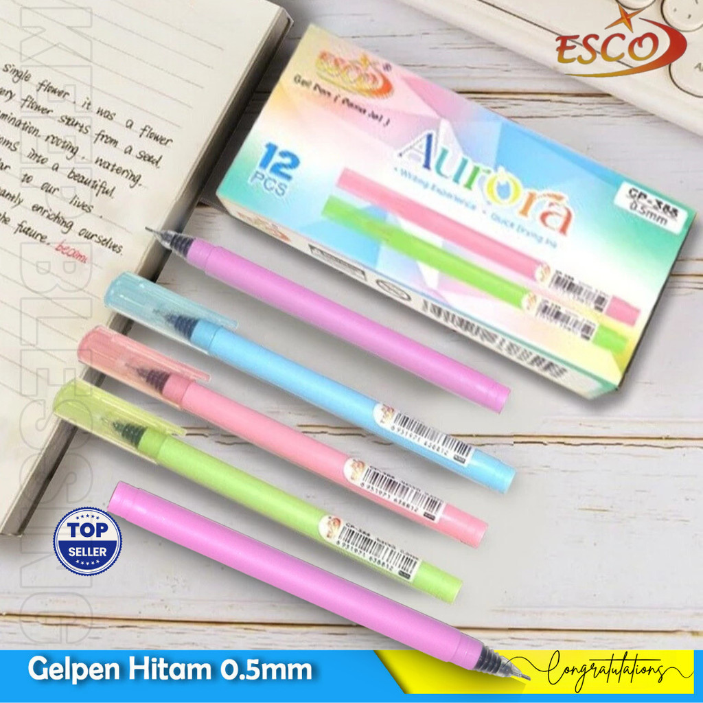 

ESCO Aurora Gel Pen 0.5mm - Pulpen Tinta Gel Cepat Kering, Smooth Writing, Set Isi 12 Pcs, Ideal untuk Kantor & Sekolah - Duta Gemilang