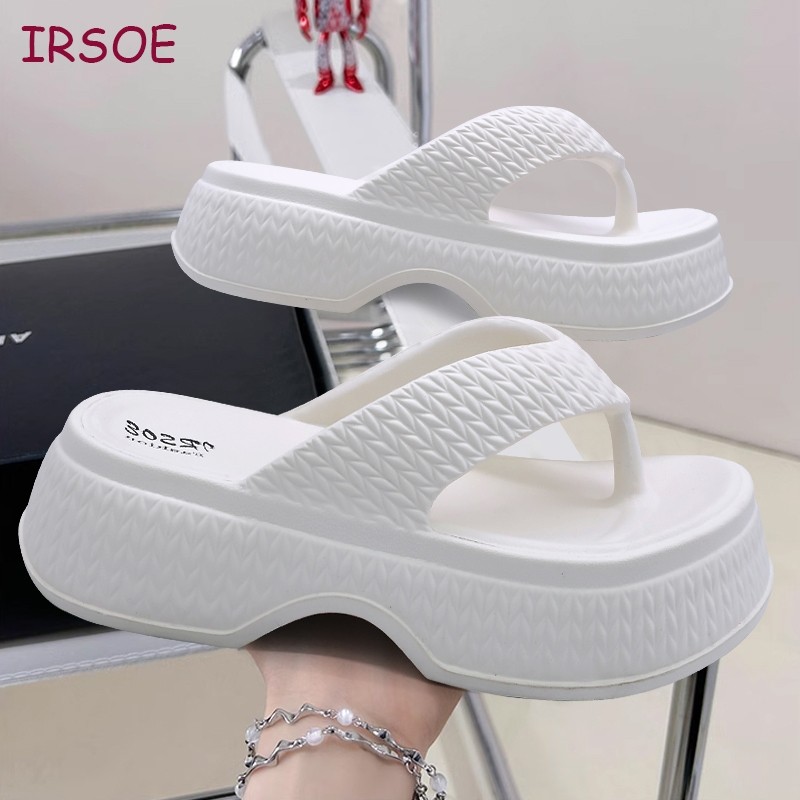 PROMO IRSOE Sandal Wanita Jepit Karet Tinggi 5.5cm KoreaTerbaru Casual Premium Sendal Slop Wanita De