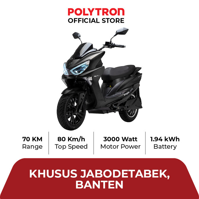 SUBSIDI POLYTRON Fox S Electric Sepeda Motor Listrik - OTR JABODETABEK - Midnight Black