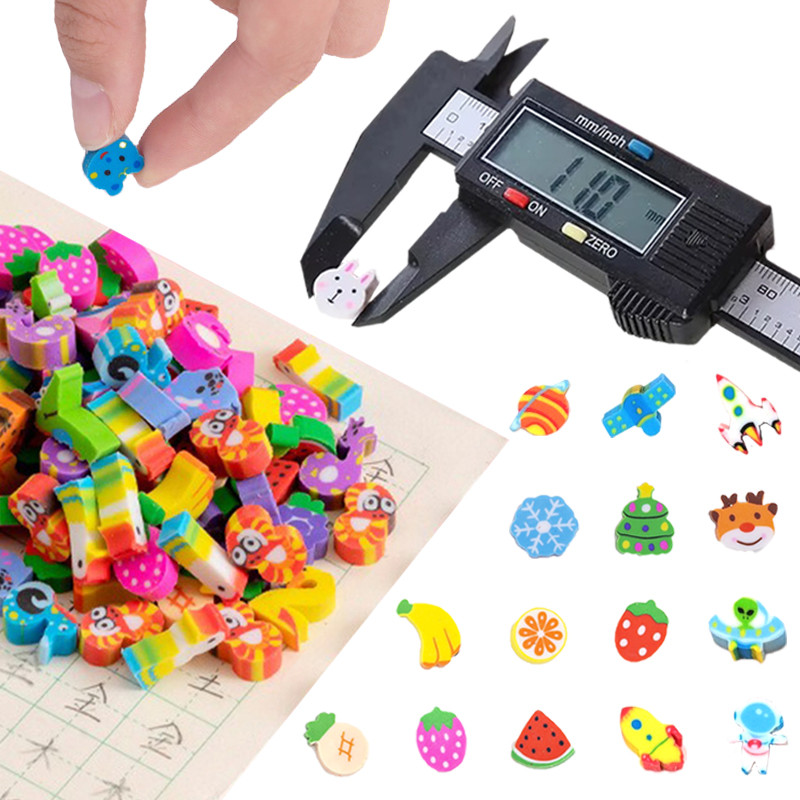 

50/100/200PCS Mini Eraser Random Mix Style Cute Animal Space Fruit Mini Pencil Erasers for School Rubber Stationery Supplies ZYF