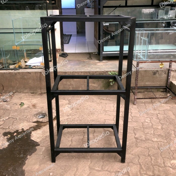 RAK AQUARIUM BESI HOLO 4X4 UKURAN 60x40cm 3 SUSUN
