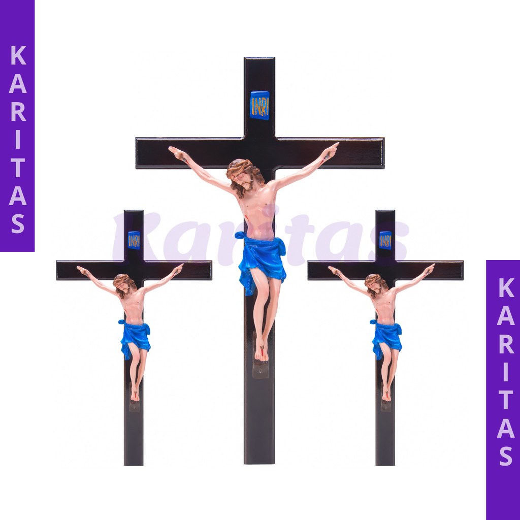 SALIB GANTUNG KATOLIK 40 cm UKURAN BESAR / SALIB DINDING HITAM JUMBO / PAJANGAN SALIB DINDING KATOLI