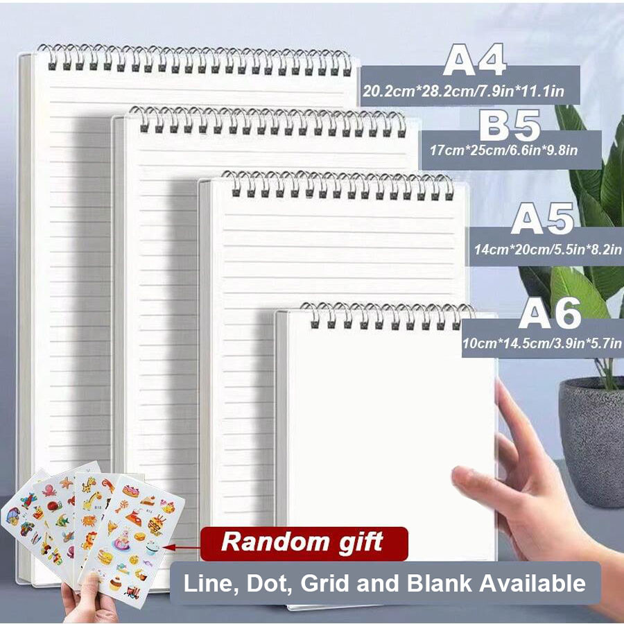 

A5 Up Coil Notebook Line Grid Blank Dot Inner 80 Sheets 160 Pages Spiral Notebook with PP Cover Student Note Pad Book